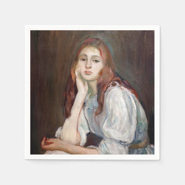 Berthe Morisot - Julie Daydreaming Napkins (Front)