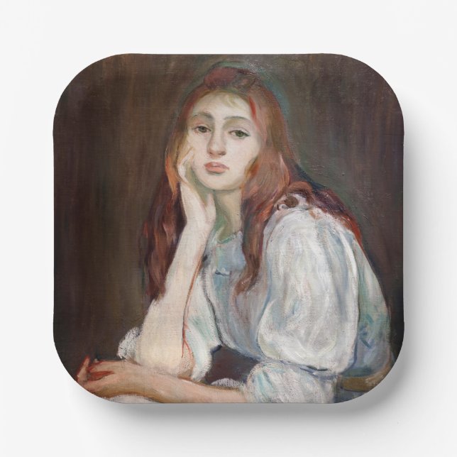 Berthe Morisot - Julie Daydreaming Paper Plates (Front)