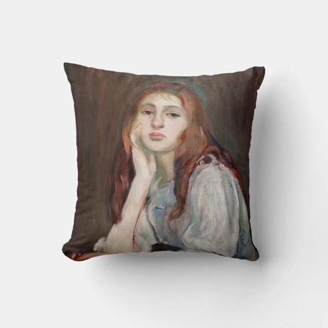 Berthe Morisot - Julie Daydreaming Throw Pillow (Front)