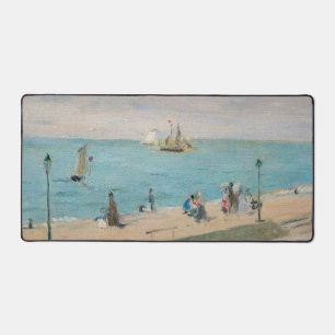 Berthe Morisot - On the Beach, Les Petites-Dalles Desk Mat