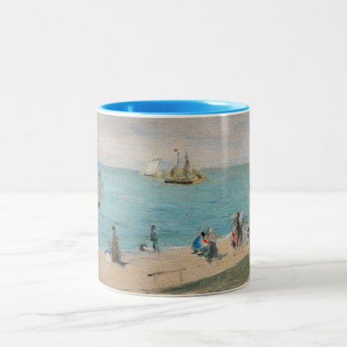 Berthe Morisot _ On the Beach Les Petites_Dalles Two_Tone Coffee Mug