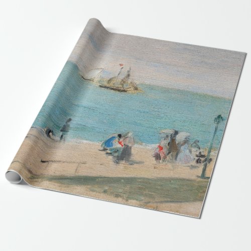 Berthe Morisot _ On the Beach Les Petites_Dalles Wrapping Paper