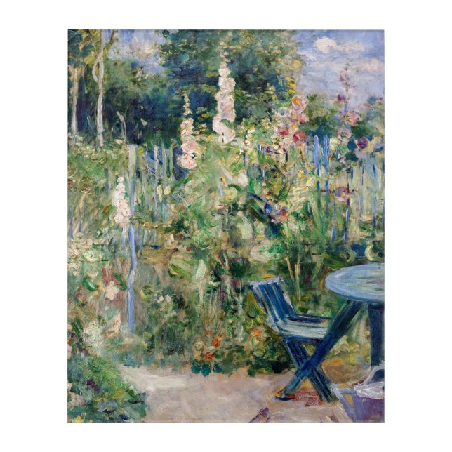 Berthe Morisot - Roses Tremieres Acrylic Print (Front)