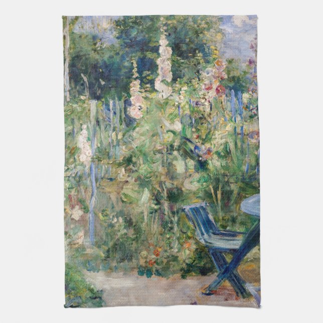 Berthe Morisot - Roses Tremieres Kitchen Towel (Vertical)