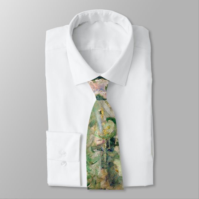 Berthe Morisot - Roses Tremieres Neck Tie (Tied)