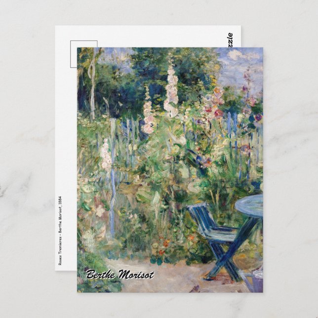 Berthe Morisot - Roses Tremieres Postcard (Front/Back)