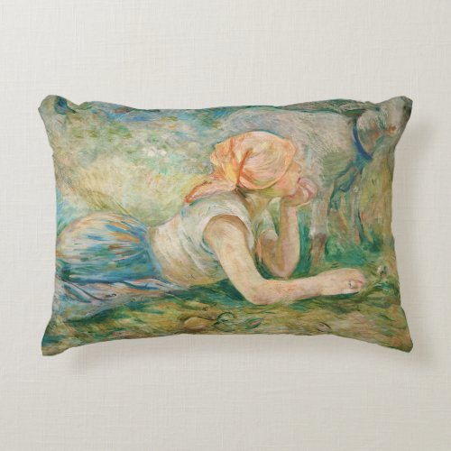 Berthe Morisot _ Shepherdess Resting Accent Pillow