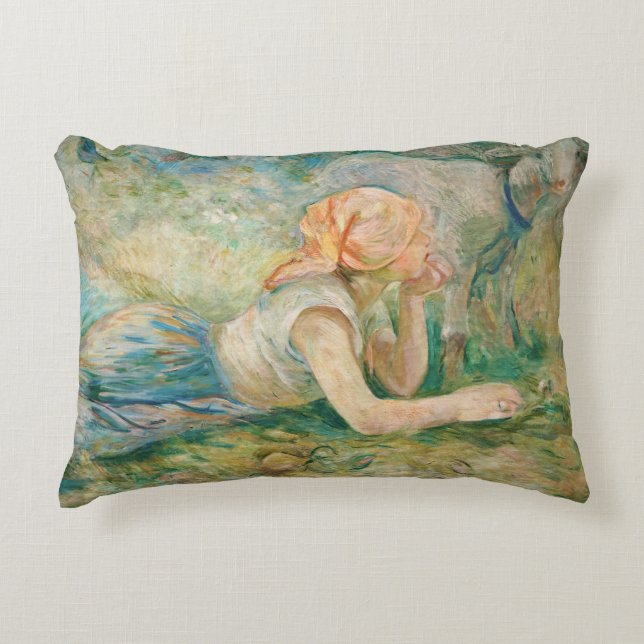 Berthe Morisot - Shepherdess Resting Accent Pillow (Front)