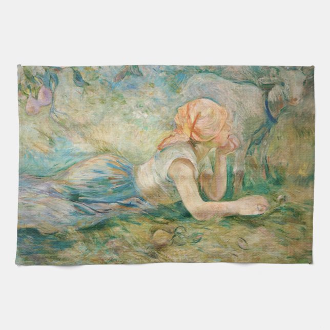 Berthe Morisot - Shepherdess Resting Kitchen Towel (Horizontal)