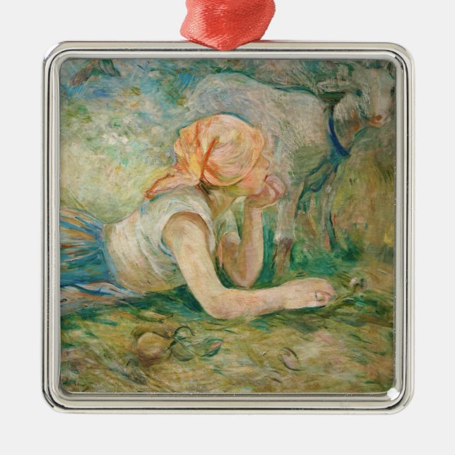 Berthe Morisot - Shepherdess Resting Metal Ornament (Front)