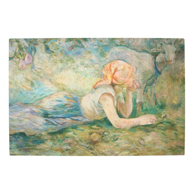 Berthe Morisot - Shepherdess Resting Metal Print (Front)