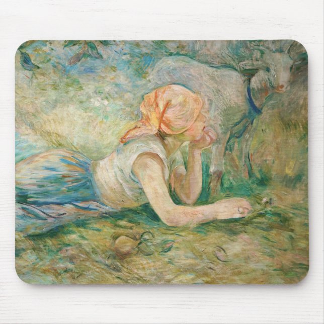 Berthe Morisot - Shepherdess Resting Mouse Pad (Front)