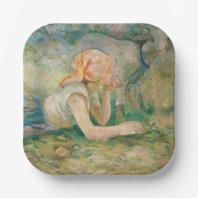 Berthe Morisot - Shepherdess Resting Paper Plates (Front)