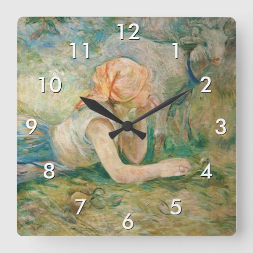 Berthe Morisot _ Shepherdess Resting Square Wall Clock