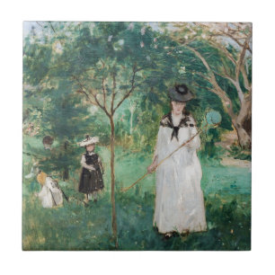 Berthe Morisot - The Butterfly Hunt Ceramic Tile