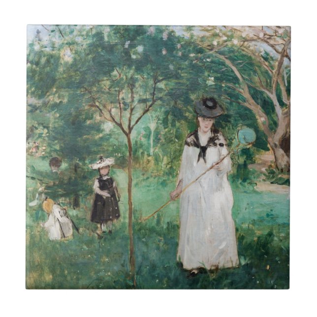 Berthe Morisot - The Butterfly Hunt Ceramic Tile (Front)