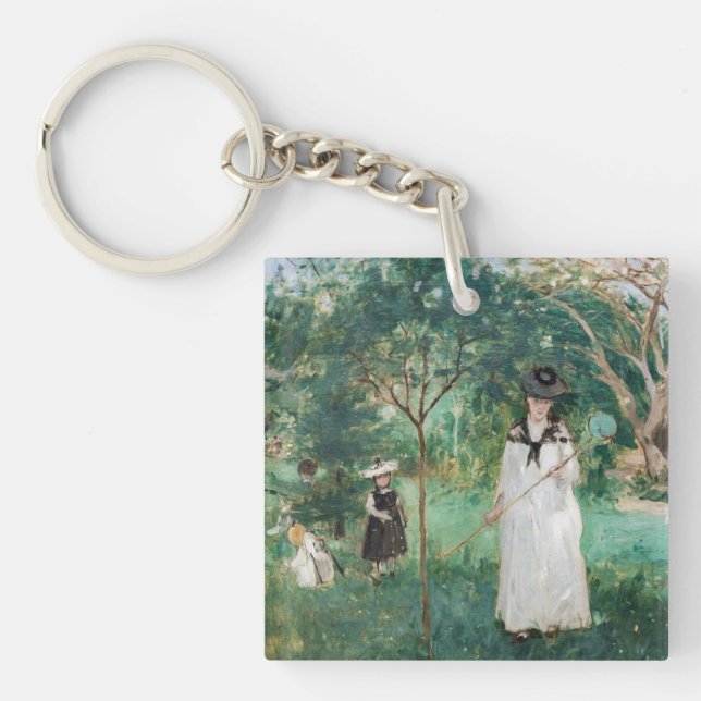 Berthe Morisot - The Butterfly Hunt Keychain (Front)