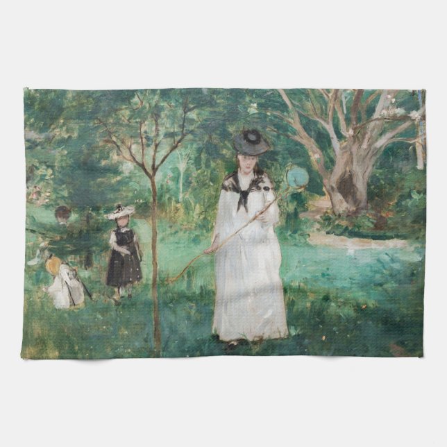 Berthe Morisot - The Butterfly Hunt Kitchen Towel (Horizontal)