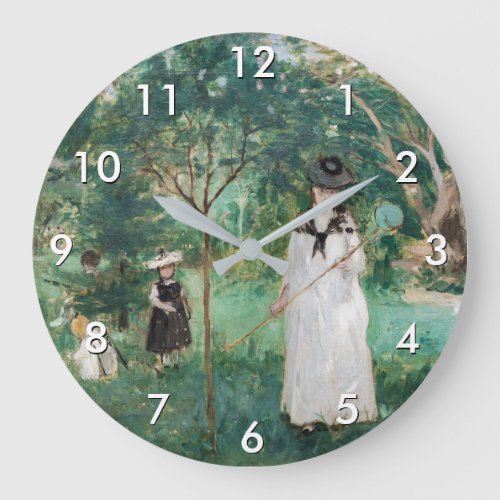 Berthe Morisot _ The Butterfly Hunt Large Clock