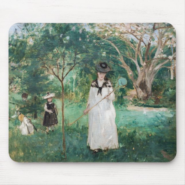 Berthe Morisot - The Butterfly Hunt  Mouse Pad (Front)
