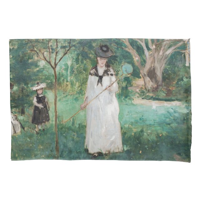 Berthe Morisot - The Butterfly Hunt Pillow Case (Front)