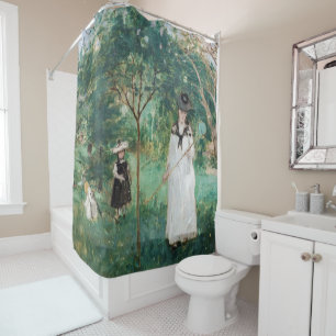 Berthe Morisot - The Butterfly Hunt Shower Curtain