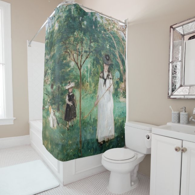 Berthe Morisot - The Butterfly Hunt Shower Curtain (In Situ)