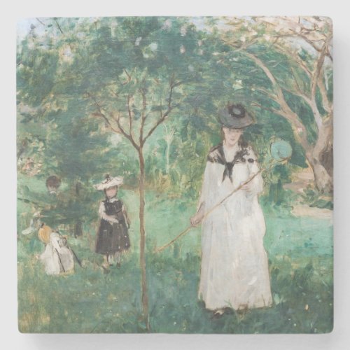 Berthe Morisot _ The Butterfly Hunt Stone Coaster