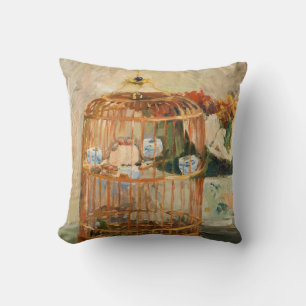 Berthe Morisot - The Cage Throw Pillow