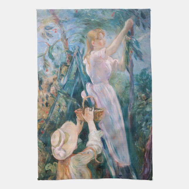 Berthe Morisot - The Cherry Picker Kitchen Towel (Vertical)