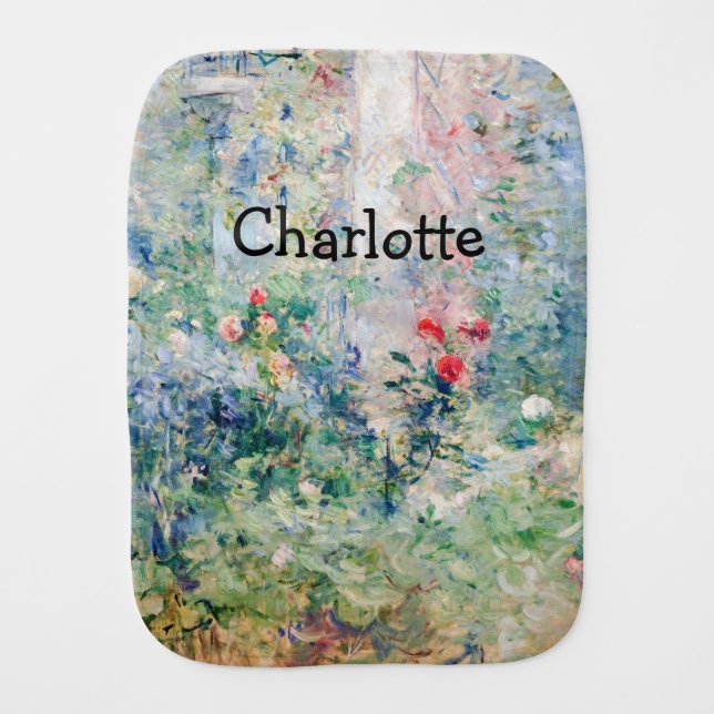 Berthe Morisot - The Garden at Bougival Baby Burp Cloth (Front)