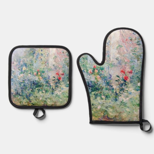 Berthe Morisot _ The Garden at Bougival Oven Mitt  Pot Holder Set