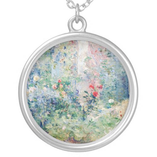 Berthe Morisot _ The Garden at Bougival Silver Plated Necklace