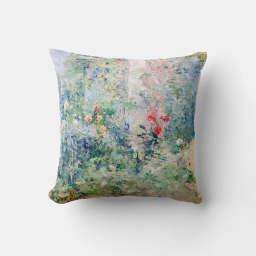 Berthe Morisot _ The Garden at Bougival Throw Pillow