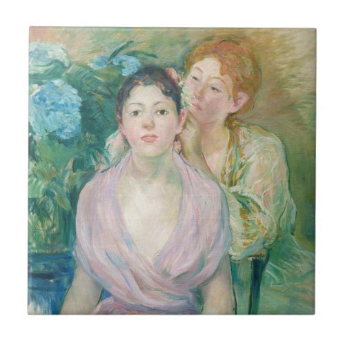 Berthe Morisot _ The Horstensia  The Two Sisters Ceramic Tile