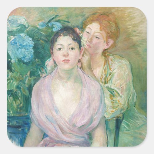 Berthe Morisot _ The Horstensia  The Two Sisters Square Sticker