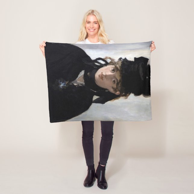 Berthe Morisot With a Bouquet of Violets, Manet Fleece Blanket (In Situ)