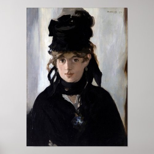 Berthe Morisot With a Bouquet of Violets Manet Poster