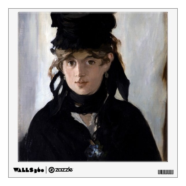 Berthe Morisot With a Bouquet of Violets, Manet Wall Decal (Front)
