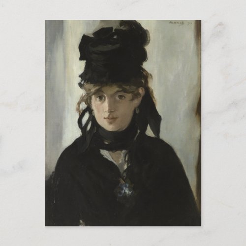 Berthe Morisot with Bouquet of Violets Manet Postcard