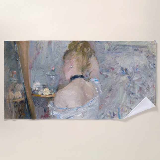 Berthe Morisot - Woman at Her Toilette Beach Towel (Front)