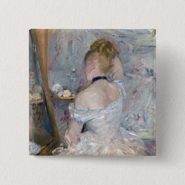 Berthe Morisot - Woman at Her Toilette Button (Front)