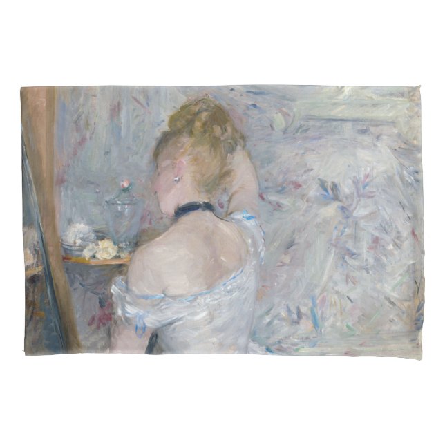 Berthe Morisot - Woman at Her Toilette Pillow Case (Front)
