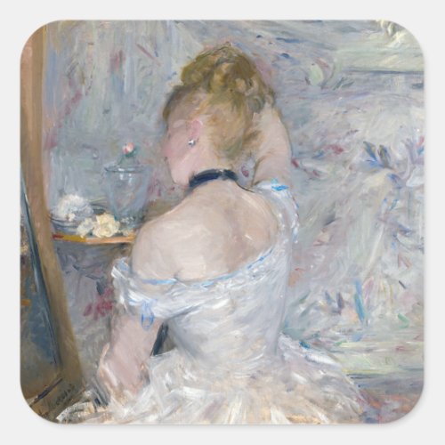 Berthe Morisot _ Woman at Her Toilette Square Sticker
