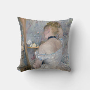 Berthe Morisot - Woman at Her Toilette Throw Pillow