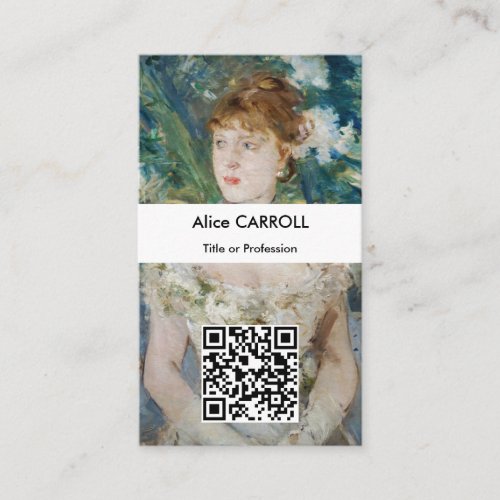 Berthe Morisot _ Young Girl in Ball Gown _ QR Code Business Card