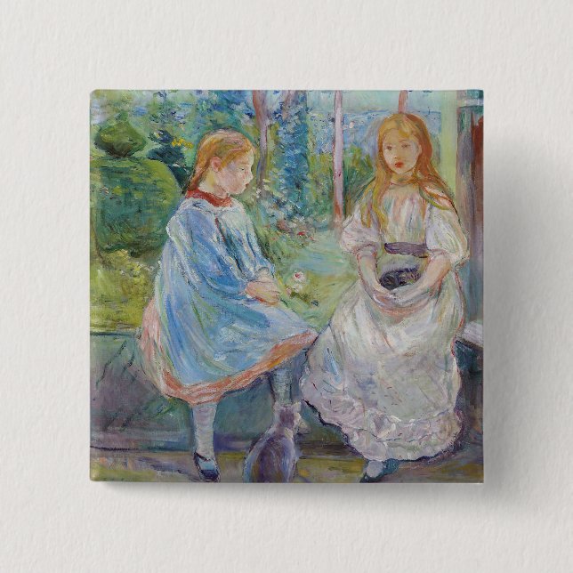 Berthe Morisot - Young Girls at the Window Button (Front)