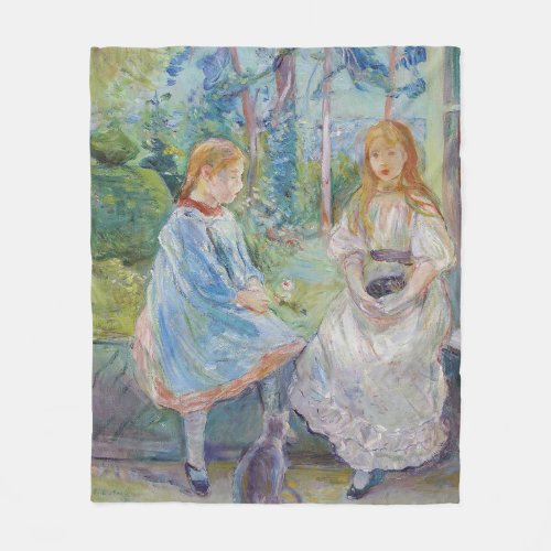 Berthe Morisot _ Young Girls at the Window Fleece Blanket