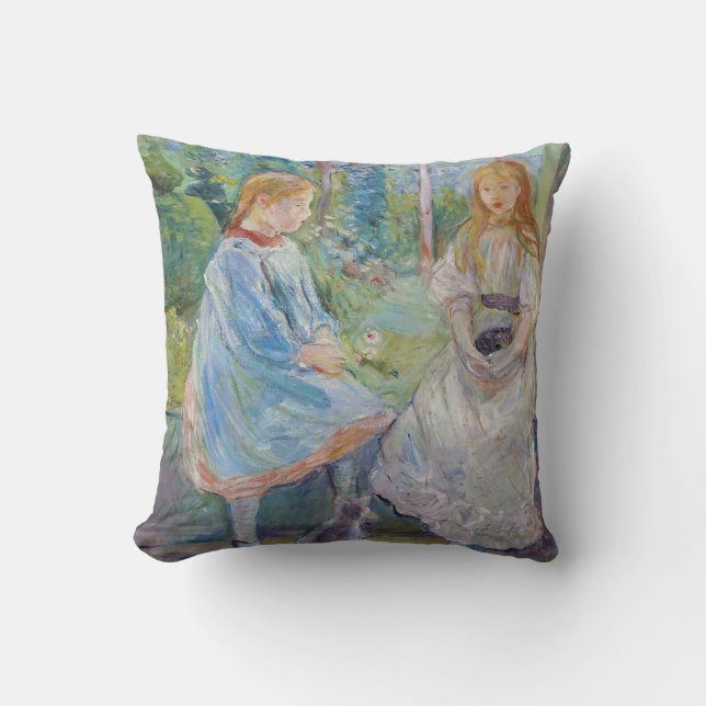 Berthe Morisot - Young Girls at the Window Throw Pillow (Front)