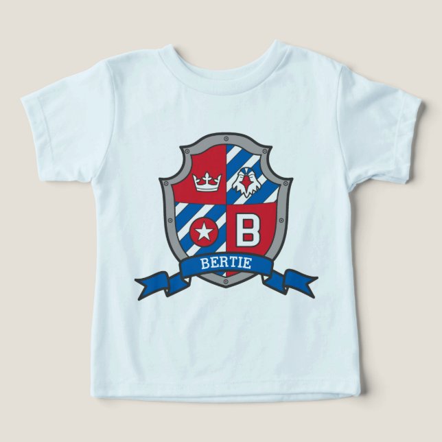 Bertie boys B name & meaning knights shield Toddler T-shirt (Design Front)